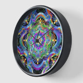 Horloge Univers Mandala Couleurs Psychédéliques (Angle)