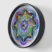 Horloge Univers Mandala Couleurs Psychédéliques (Angle)