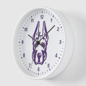 Horloge Université d'Albany Chef de la mascotte Great Dane (Angle)