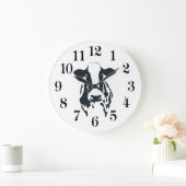 Horloge vache noir et blanc (Maison)