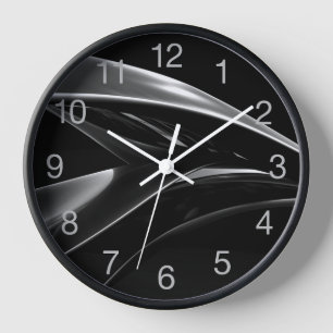 Horloge Vagues dans Chrome abstrait noir & blanc photo