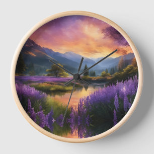 Horloge Vallée de Purple Mountain au lever du soleil
