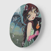 Horloge Vampire Gothique Fée Une Feuille d'Automne (Angle)