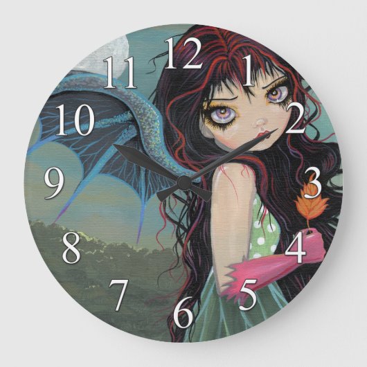 Horloge Vampire Gothique Fée Une Feuille d'Automne (Recto)