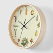 Horloge végétale - Légumes sains Art Vintage (Angle)