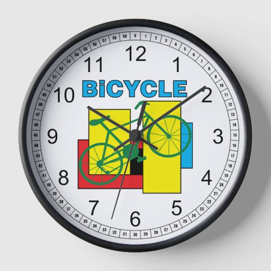 Horloge Vélo bloc couleur (Recto)