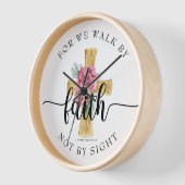 Horloge Verse de la Bible moderne Croix florale (Angle)