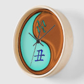 Horloge Verseau & Bœuf de Bois (Angle)