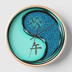 Horloge Verseau & Cheval d'eau