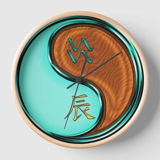 Horloge Verseau & Dragon de Bois (Recto)