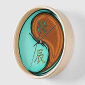 Horloge Verseau & Dragon de Bois (Angle)