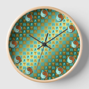 Horloge Verseau & Dragon de Bois