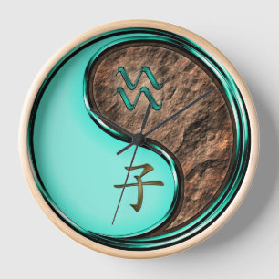Horloge Verseau & Rat de Terre