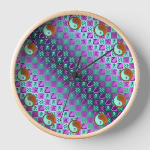 Horloge Verseau & Sanglier de Bois
