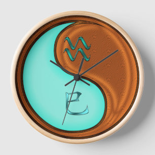 Horloge Verseau & Serpent de Bois