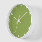 Horloge Vert citron modéré uni (Angle)