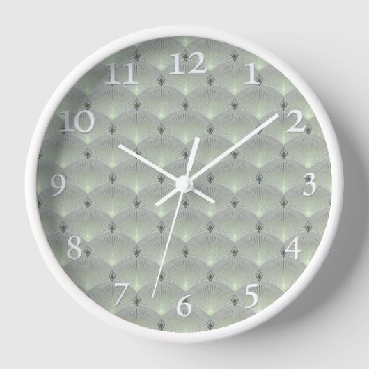 Horloge Vert délicat et gris, art déco. (Recto)
