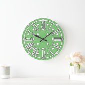 Horloge verte douce avec points blancs et détails (Maison)