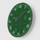 Horloge verte Plaid Rond Numéros Romains (Angle)