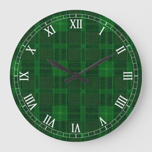 Horloge verte Plaid Rond Numéros Romains (Recto)