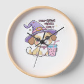 Horloge Vibes Paw-Stive Seulement Chien mignon Avec Bubble (Recto)