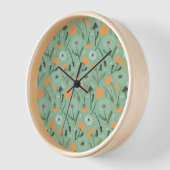 Horloge Vibrant Turquoise Dandelion botanique floral (Angle)