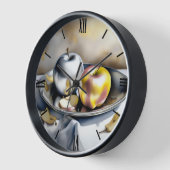 Horloge Vie morte des pommes d'argent et d'or (Angle)