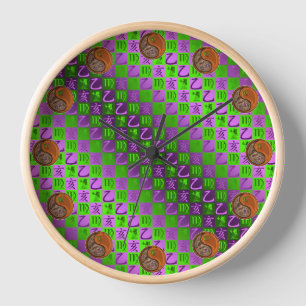 Horloge Vierge & Sanglier de Bois
