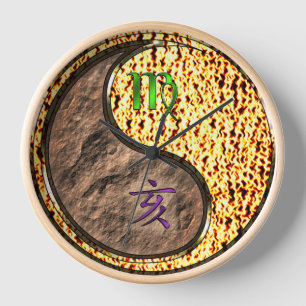 Horloge Vierge & Sanglier de Feu
