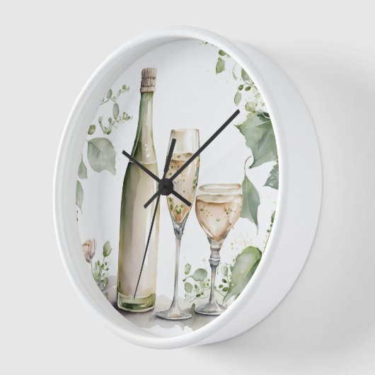 Horloge Vin aquarelle (Angle)