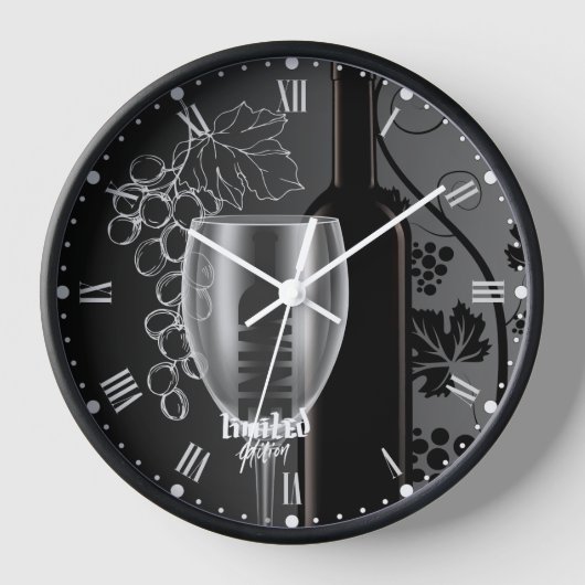 Horloge Vin en noir et blanc (Recto)