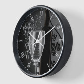 Horloge Vin en noir et blanc (Angle)