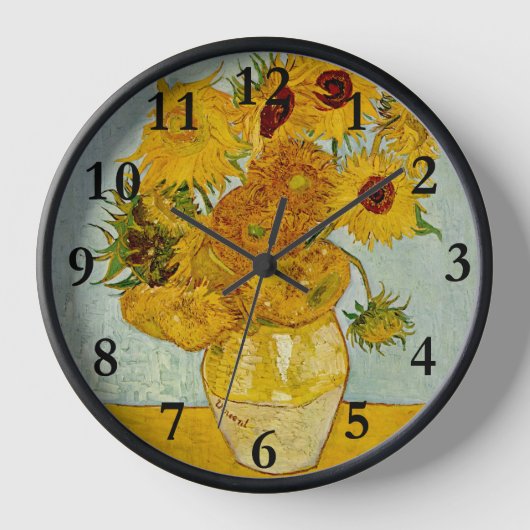 Horloge Vincent Van Gogh 12 Tournesols Impressionniste (Recto)