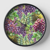 Horloge Vins grappes de raisin collage vignoble (Recto)