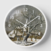 Horloge Vintage Anglais Paysage d'hiver (Recto)