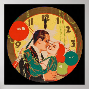 Horloge vintage Art Déco du baiser de la Saint-Syl