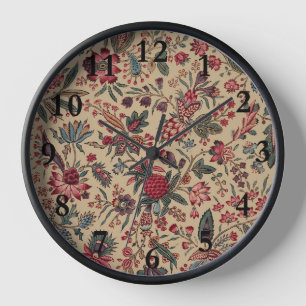 Horloge Vintage Broderie Antique Florale Ameublement