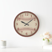 Horloge vintage de baseball rouge (Maison)