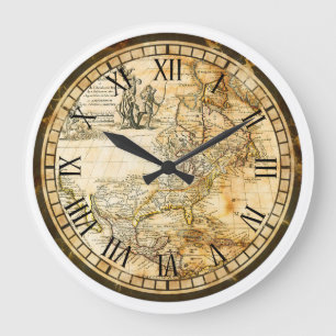 Horloge vintage de carte de Vieux Monde