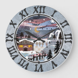 Horloge vintage de cuisine, cuisine, hiver