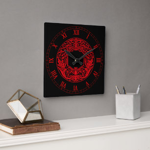 Horloge Vintage, Dramatique, Rouge