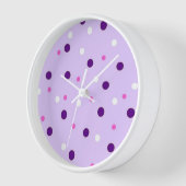 Horloge Violet avec Pois roses (Angle)