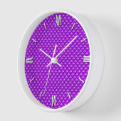 Horloge Violet d'amythyste, look émail, grille cloutée (Angle)