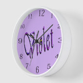Horloge Violet Floral Violet, (Angle)