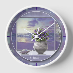 Horloge violettes dans un bocal de lune