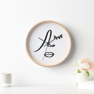 Horloge Visage Abstrait minimaliste Design d'art moderne