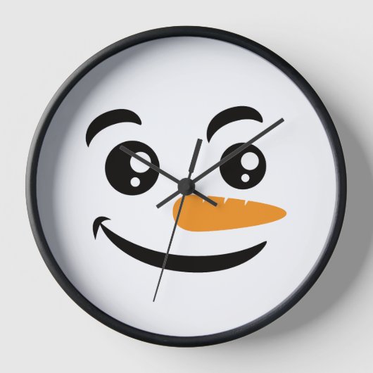 Horloge Visage de Snowman souriant (Recto)