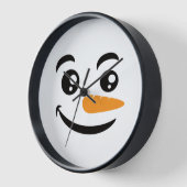 Horloge Visage de Snowman souriant (Angle)
