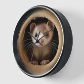 Horloge Visage du Ferret de bébé - Ferrets mignons (Angle)
