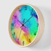 Horloge Vivid Rainbow Fluffy Fur Texture-75201 (Angle)